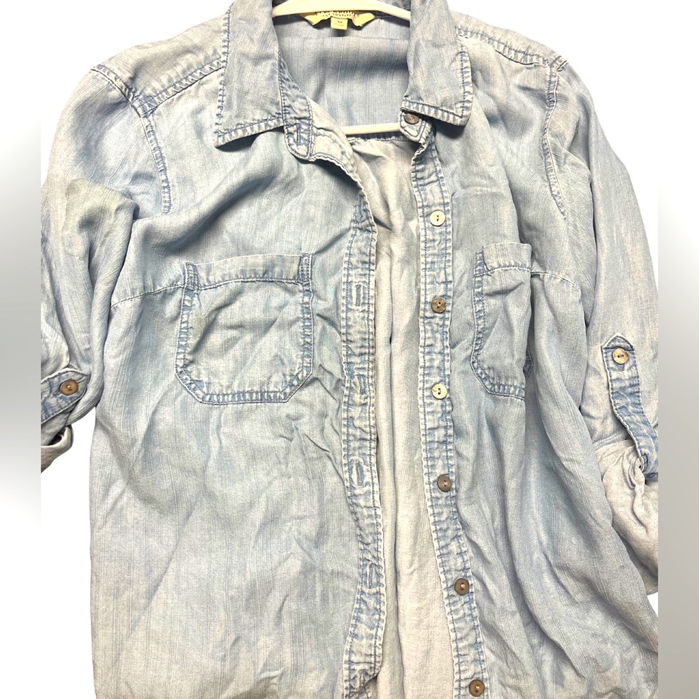 Liverpool Beachy Ultra-Light Button-Down Shirt Small
